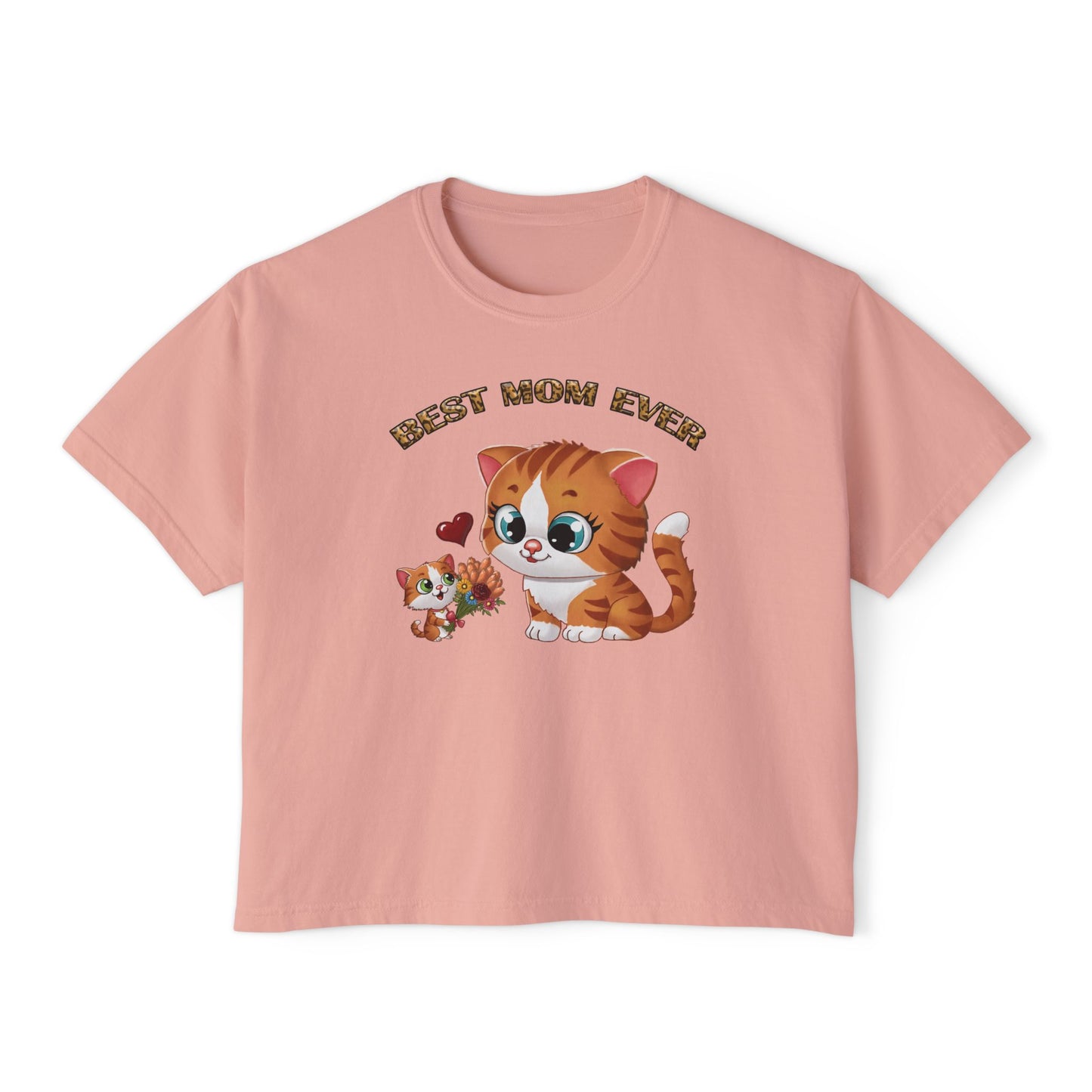 Women's Boxy Tee - Cute Cat Design, Perfect Gift for Mom