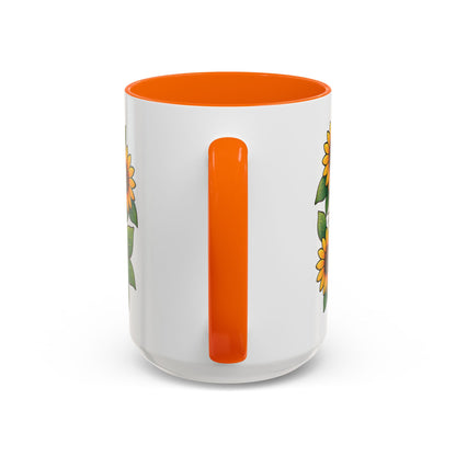 Cute Cat Floral Accent Coffee Mug - Kitty Lover Gift, Tea Cup, Home Decor, Anime Inspired, Coffee Lover Gift