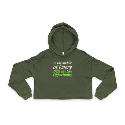 Inspiring Women's Cropped Hoodie - Motivational Quote Sweatshirt, Casual Wear, Gym Apparel, Gift for Him or Her, Cozy Layering
