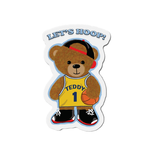 Basketball Teddy Bear Magnets, Fun Sports Decor, Unique Gift for Kids, Playful Fridge Decorations, Cute Room Accessories
