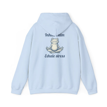 Zen Frog Hoodie - Relax and Unwind, Meditation Sweatshirt, Gift for Yoga Lovers, Stress Relief Apparel