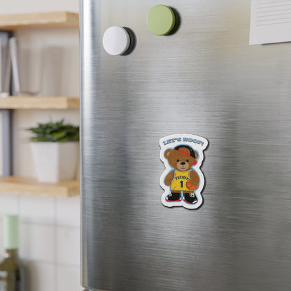 Basketball Teddy Bear Magnets, Fun Sports Decor, Unique Gift for Kids, Playful Fridge Decorations, Cute Room Accessories