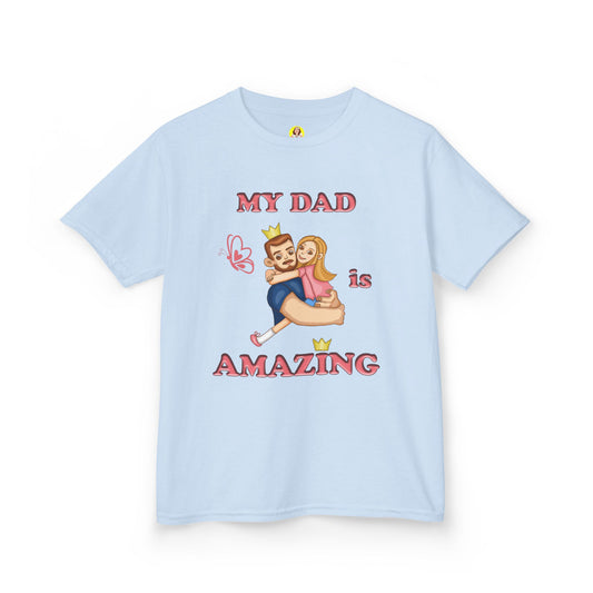 Kids Heavy Cotton™ Tee - My Dad is Amazing T-Shirt, Father's Day Gift, Cute Kids Apparel,  Birthday Present