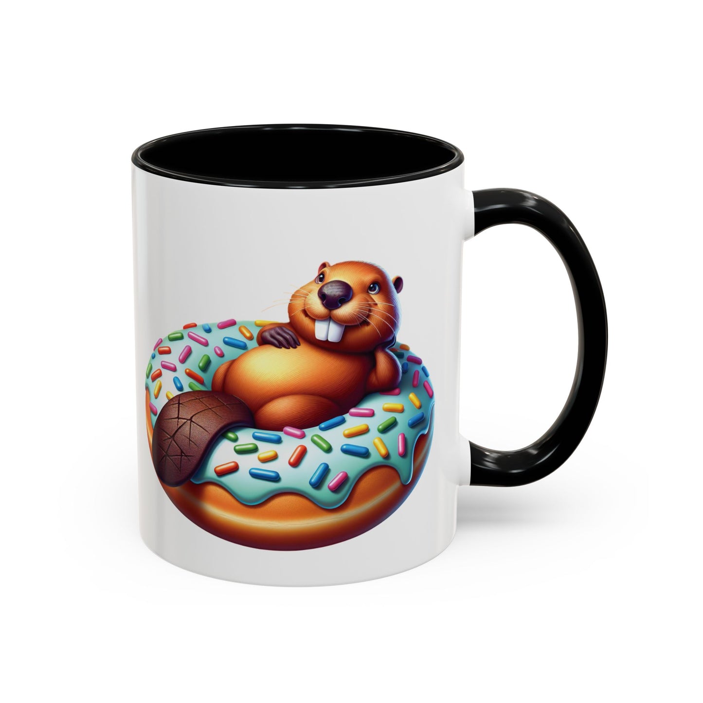 Cute Beaver Donut Coffee Mug - Fun Gift for Animal Lovers