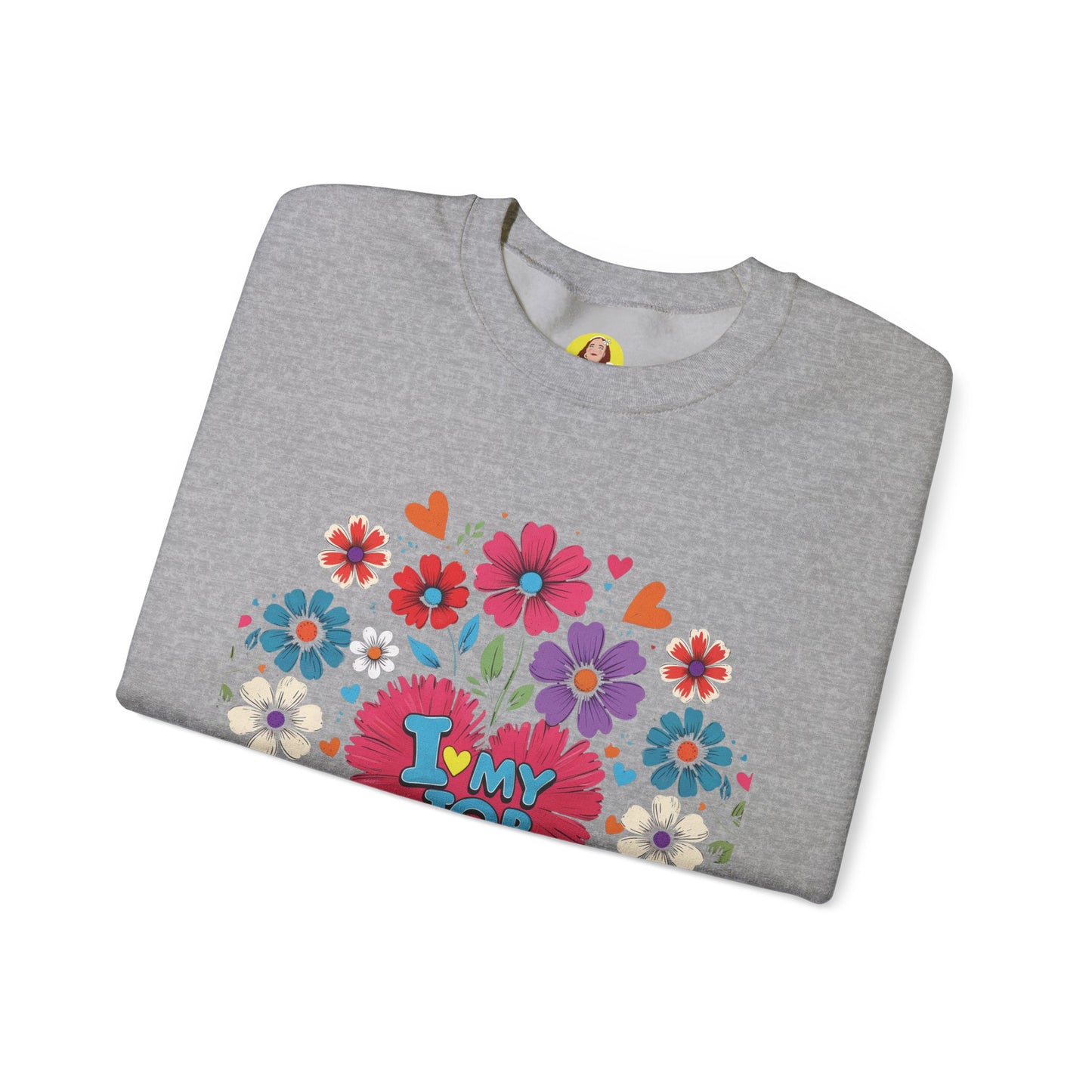 Floral 'I Love My Job' Crewneck Sweatshirt for Work, Motivational Gift, Happy Casual Wear, Spring Style, Unique Employee Appreciation