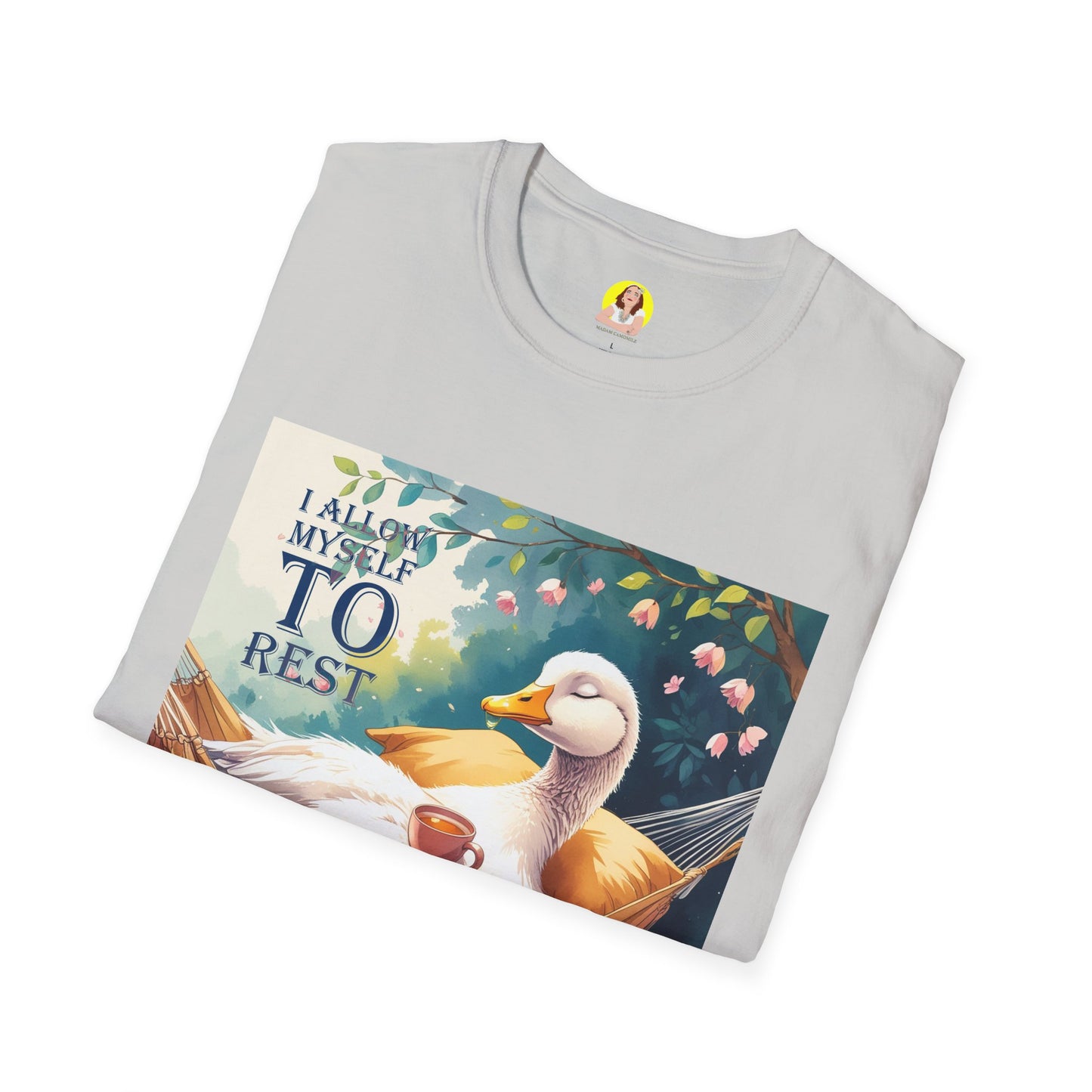 Relaxing Duck Unisex T-Shirt, Nature Lover Tee, Cozy Gift for Friends, Mother's Day Present, Unique Rest Quote Tee, Fall Apparel