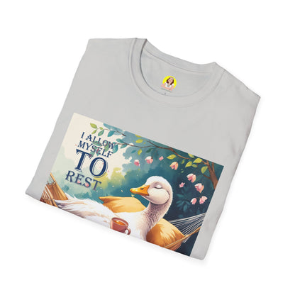 Relaxing Duck Unisex T-Shirt, Nature Lover Tee, Cozy Gift for Friends, Mother's Day Present, Unique Rest Quote Tee, Fall Apparel