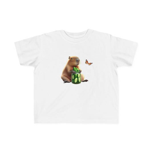 Toddler Tee - Capibara with Cucumber Jar Design