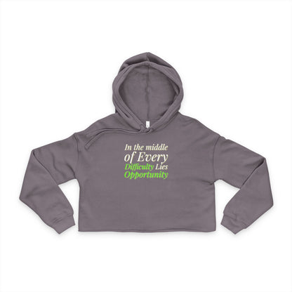 Inspiring Women's Cropped Hoodie - Motivational Quote Sweatshirt, Casual Wear, Gym Apparel, Gift for Him or Her, Cozy Layering