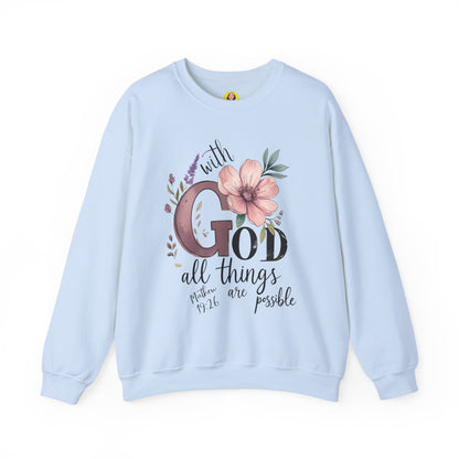 God Inspirational Crewneck Sweatshirt - Faith Gift, Cozy Pullover, Religious Apparel, Motivation Sweatshirt, Christian Clothing