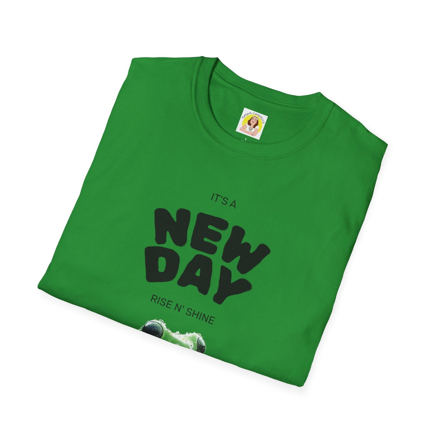 Unisex Frog Graphic T-Shirt - 'It's a New Day, Rise N' Shine'