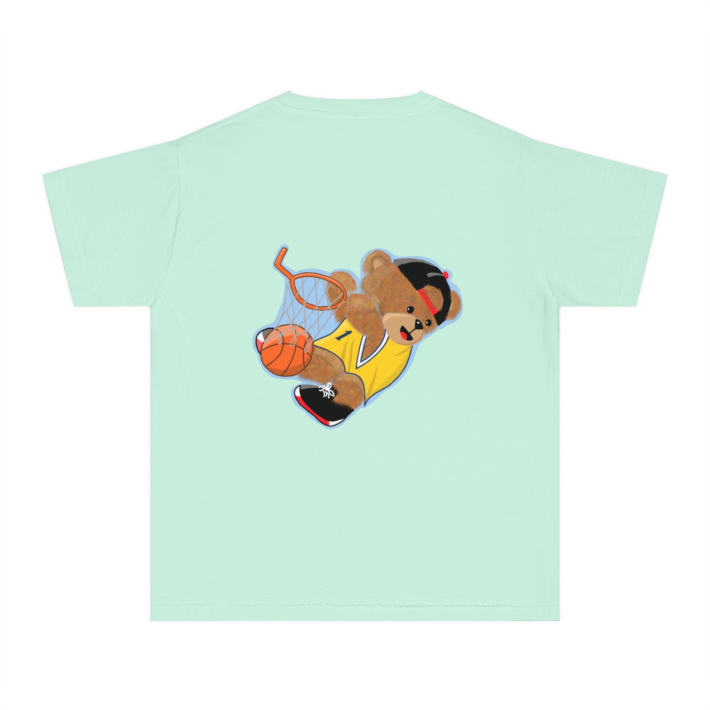 Youth Tee - Basketball Teddy Bear Design