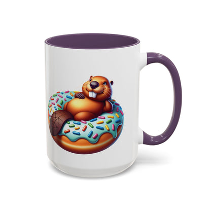 Cute Beaver Donut Coffee Mug - Fun Gift for Animal Lovers