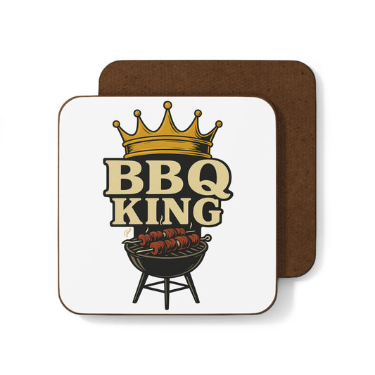 BBQ King Coaster Set, Fun Grilling Gift, Men's BBQ Decor, Kitchen Accessory, Father's Day Gift Idea, Outdoor Party Essential