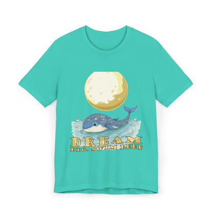 Dream Whale Unisex Jersey T-Shirt, Ocean Lover Tee, Beachwear, Gift for Whale Enthusiasts, Summer Vibes, Relaxed Fit