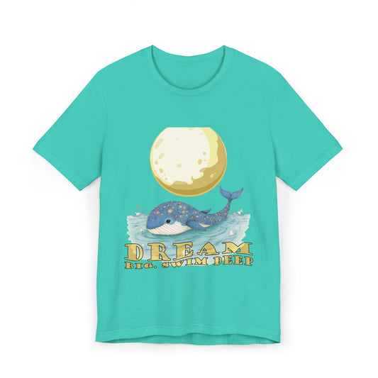 Dream Whale Unisex Jersey T-Shirt, Ocean Lover Tee, Beachwear, Gift for Whale Enthusiasts, Summer Vibes, Relaxed Fit