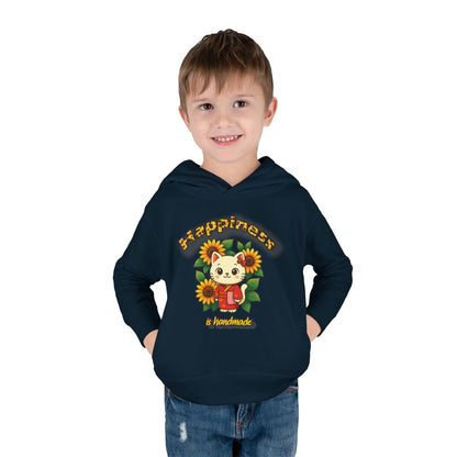 Sunflower Happiness Toddler Hoodie, Cute Kids Pullover, Fleece Sweater, Gift for Toddler, Floral Design Hooded Sweatshirt