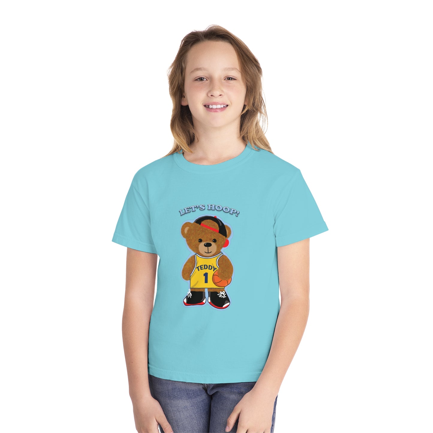 Youth Tee - Basketball Teddy Bear Design