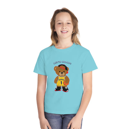 Youth Tee - Basketball Teddy Bear Design