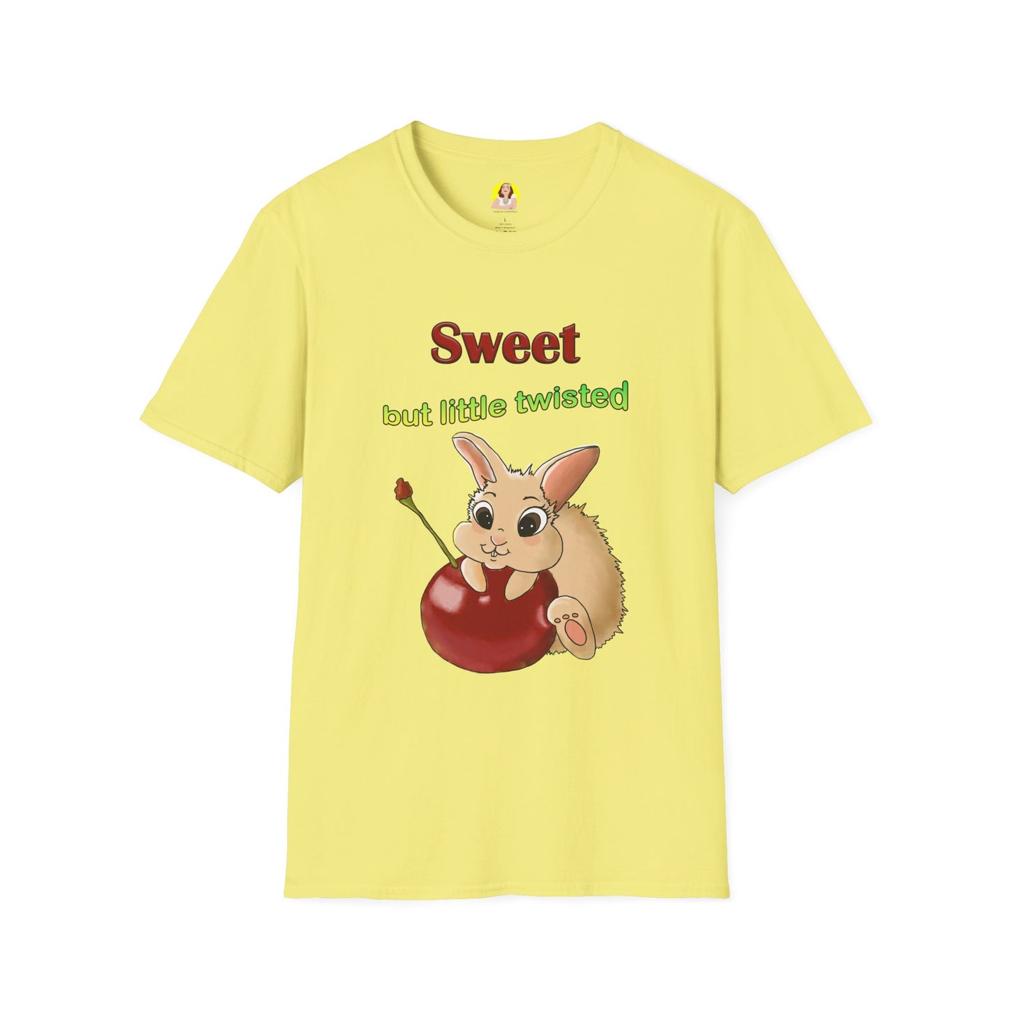 Cute Bunny with Cherry Unisex Softstyle T-Shirt - Perfect for Animal Lovers