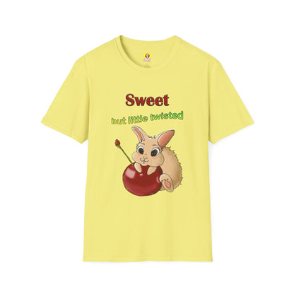 Cute Bunny with Cherry Unisex Softstyle T-Shirt - Perfect for Animal Lovers