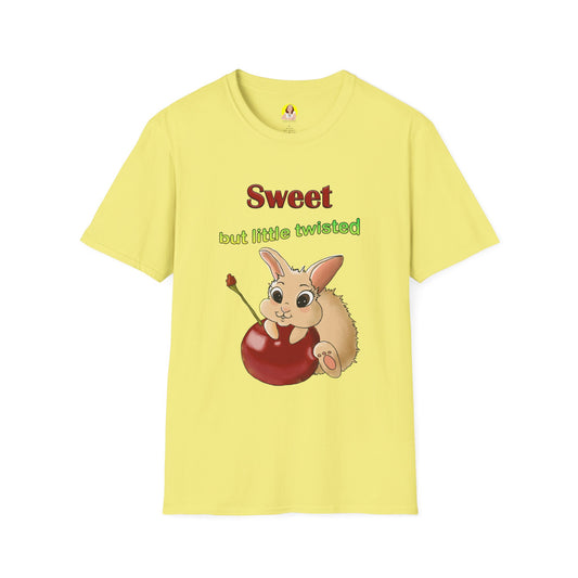 Cute Bunny with Cherry Unisex Softstyle T-Shirt - Perfect for Animal Lovers
