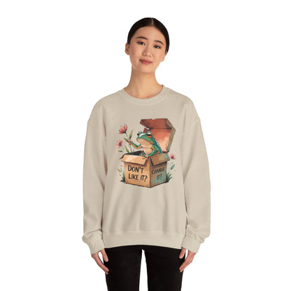 Playful Frog Graphic Sweatshirt, Unisex Crewneck, Fun Gift, Nature Lover Apparel, Inspirational Fashion, Seasonal Wardrobe