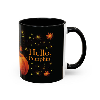 Pumpkin-Themed Coffee Mug for Fall Decor, Hello Pumpkin Mug, Halloween Gift, Autumn Beverage Cup, Seasonal Kitchenware