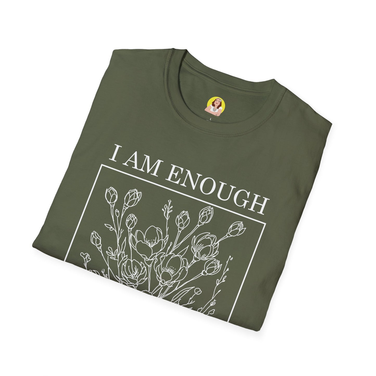 Inspirational Floral T-Shirt - I Am Enough, Self-Care Apparel, Positive Vibes Tee, Gift for Friends, Motivational Wear