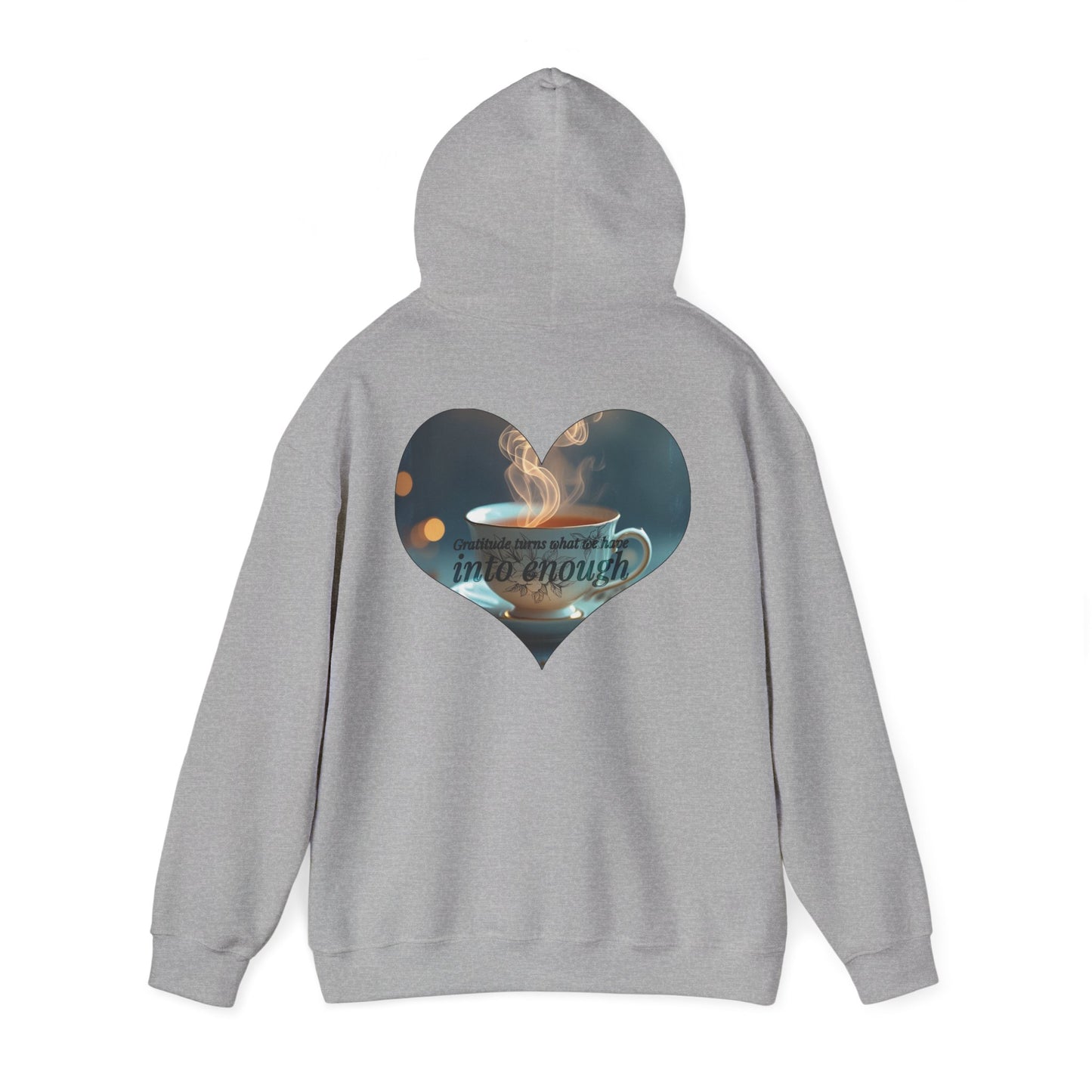 Cozy Inspirational Hoodie: Gratitude Blooms Into Enough, Unisex Sweatshirt, Motivational Gift, Relaxed Style, Perfect for Every Season