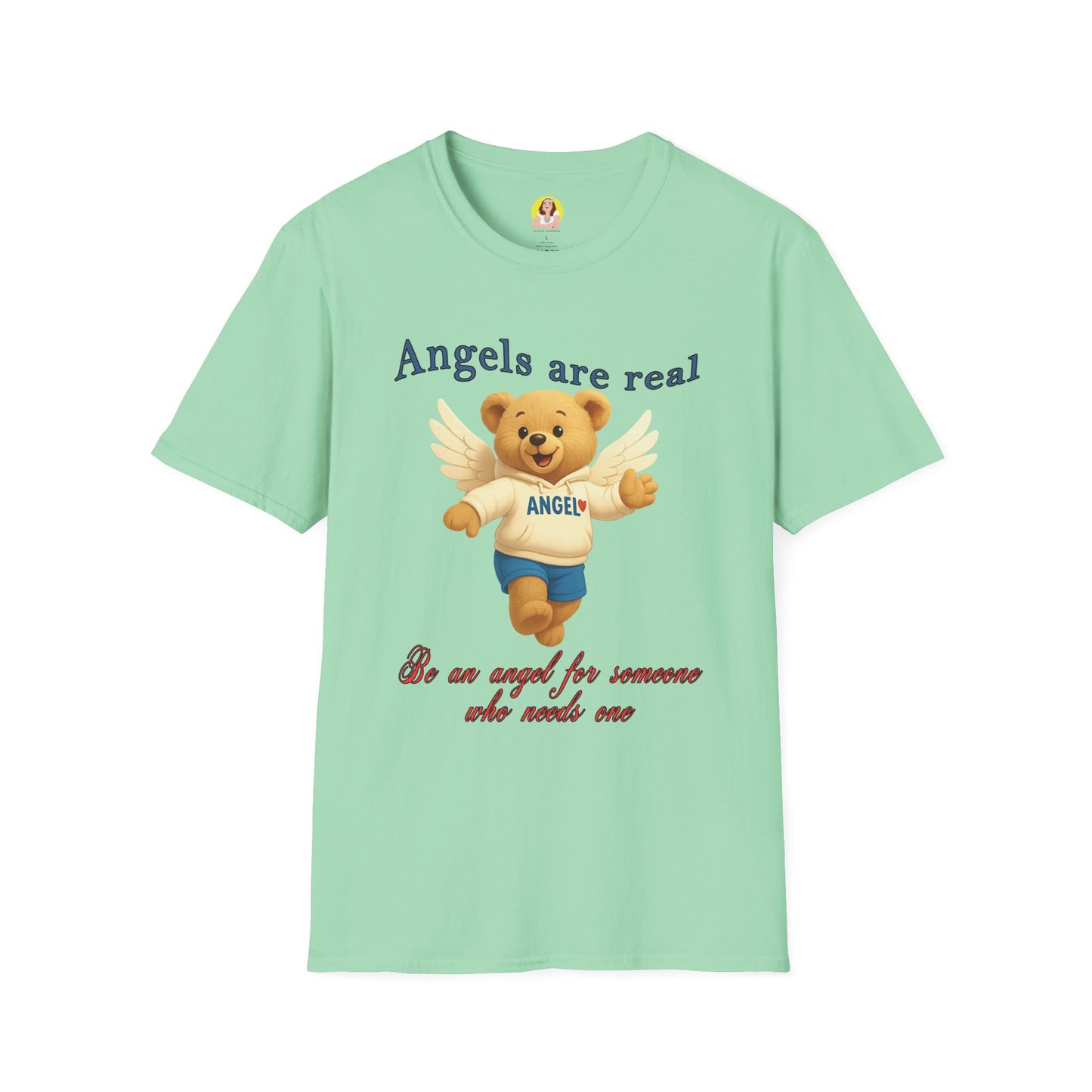 Angel Themed Unisex Softstyle T-Shirt, Cute Gift for Friends, Inspirational Tee, Birthday Gift, Comfort Wear