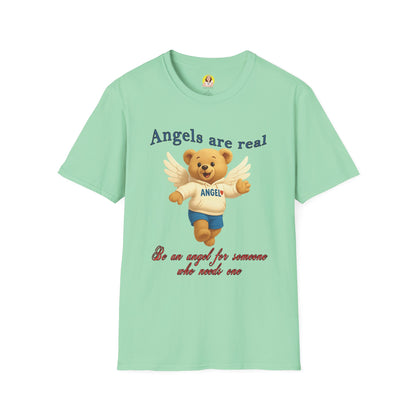 Angel Themed Unisex Softstyle T-Shirt, Cute Gift for Friends, Inspirational Tee, Birthday Gift, Comfort Wear