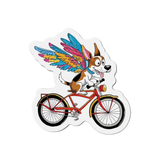 Whimsical Dog Magnet with Wings, Cute Animal Decor, Fun Gift for Dog Lovers, Colorful Refrigerator Magnet, Pet Gift Idea