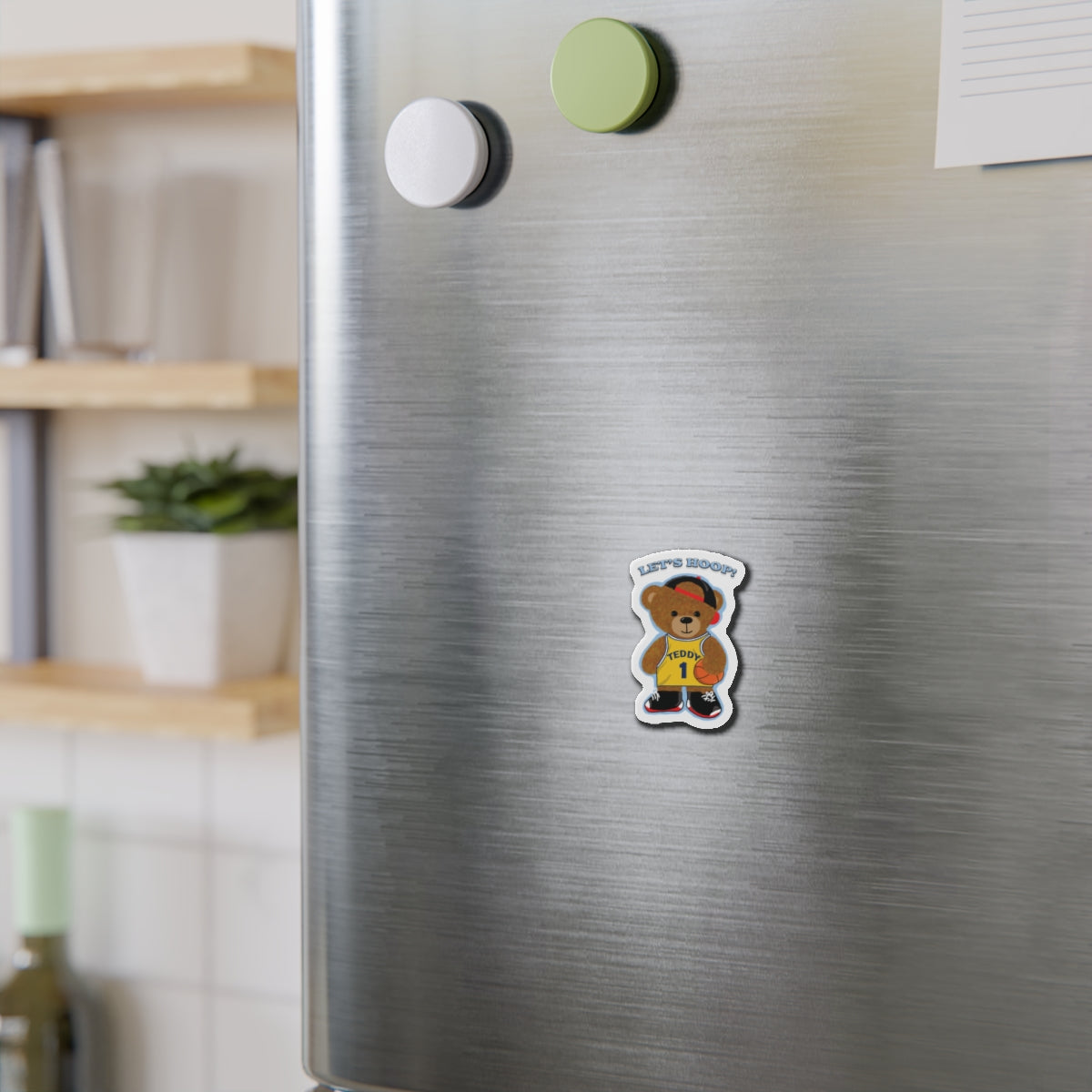 Basketball Teddy Bear Magnets, Fun Sports Decor, Unique Gift for Kids, Playful Fridge Decorations, Cute Room Accessories