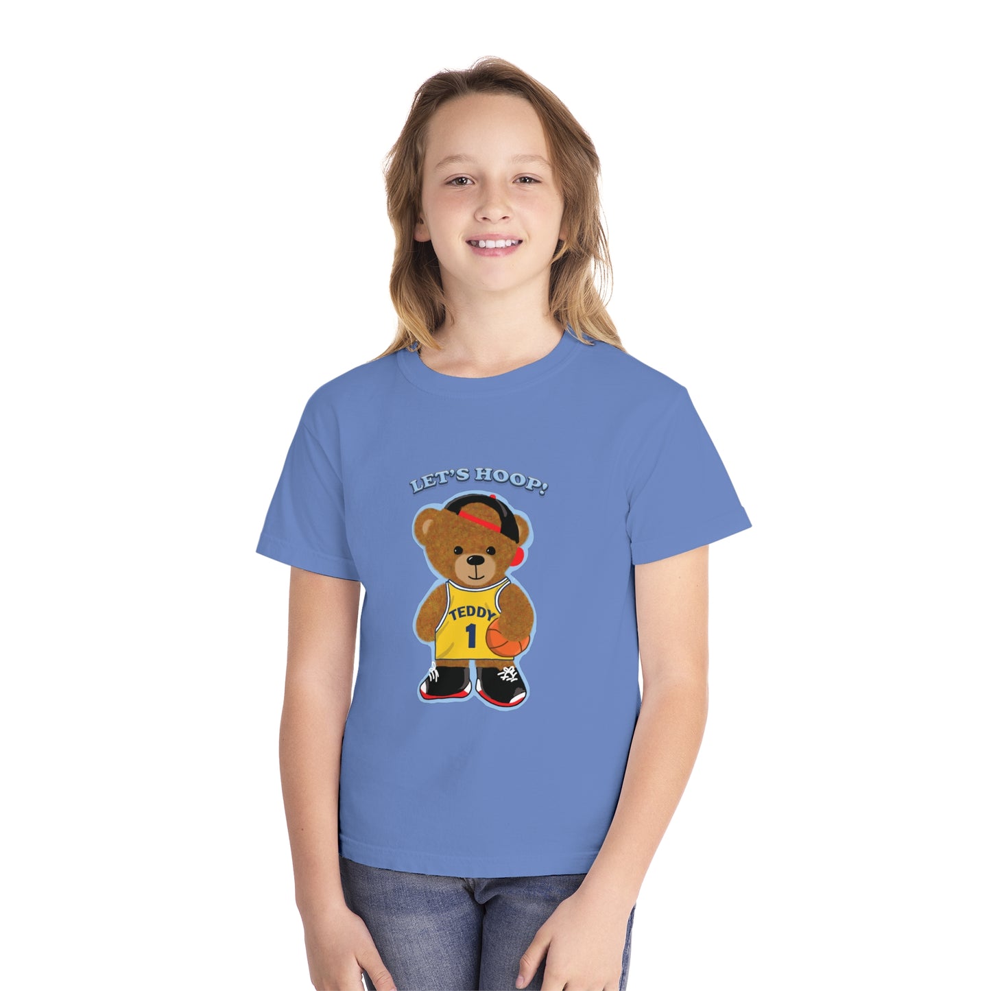 Youth Tee - Basketball Teddy Bear Design