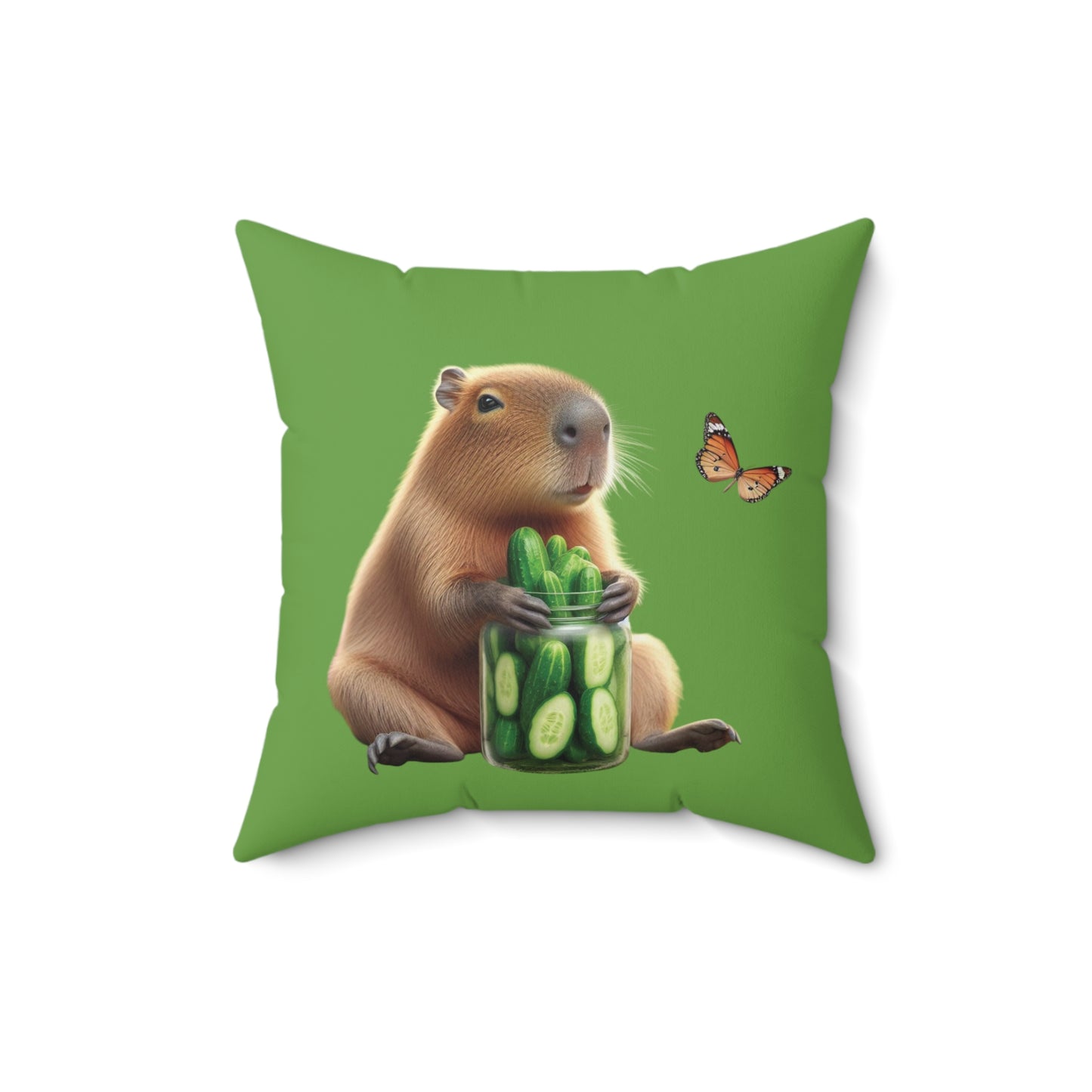Cute Capybara Cucumber Square Pillow – Cozy Home Decor