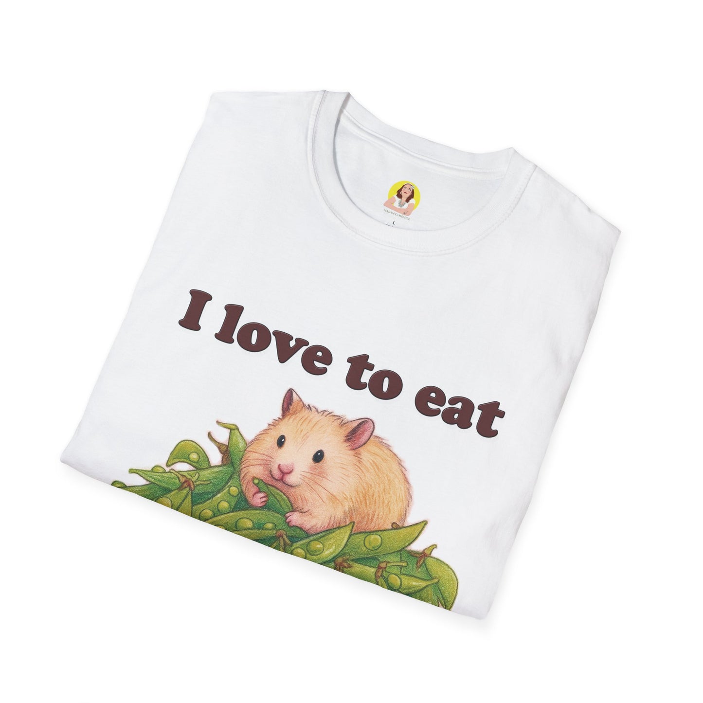 Cute Animal Lover T-Shirt, I Love to Eat Design, Nature Tee, Gifts for Animal Lovers, Casual Wear, Fun Gift, Eco-Friendly Fashion, Hebrew T-Shirt