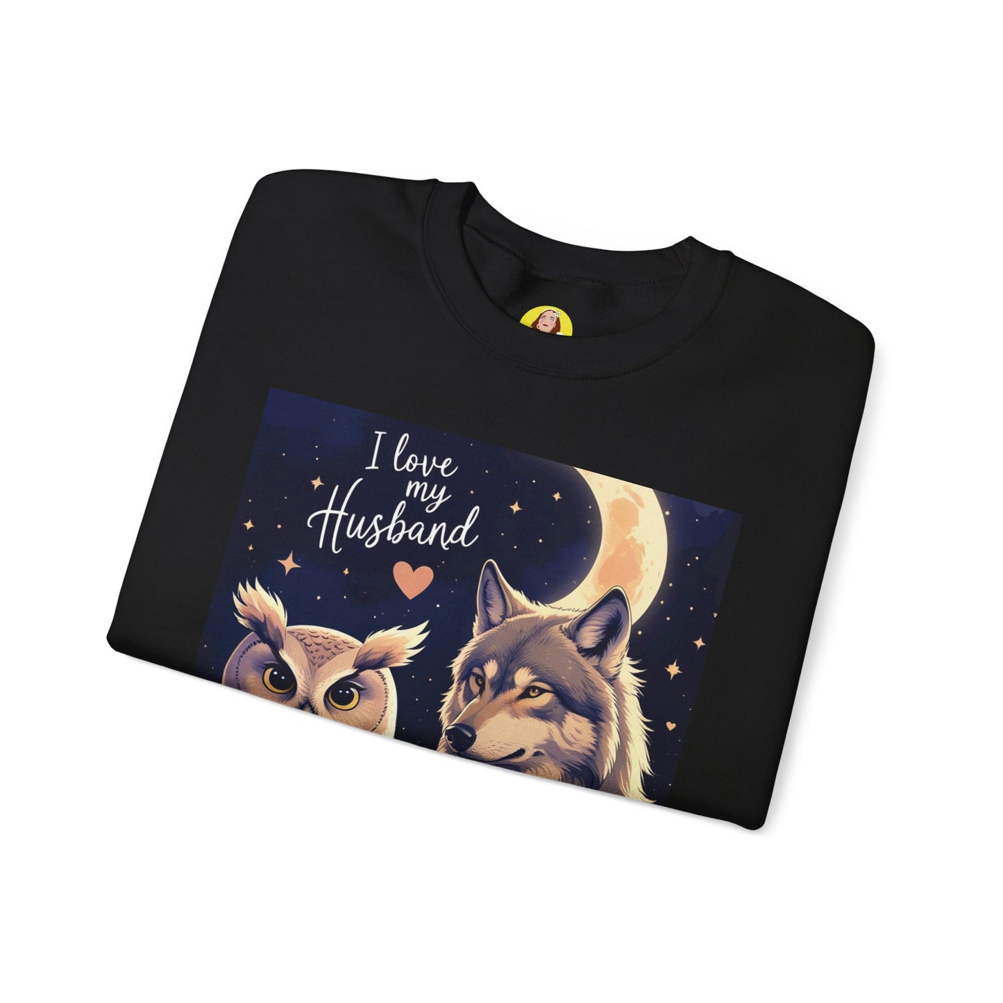 I Love My Husband Owl and Wolf Sweatshirt, Unisex Crewneck, Gift for Him, Cozy Sweatshirt, Animal Lovers, Anniversary Gift