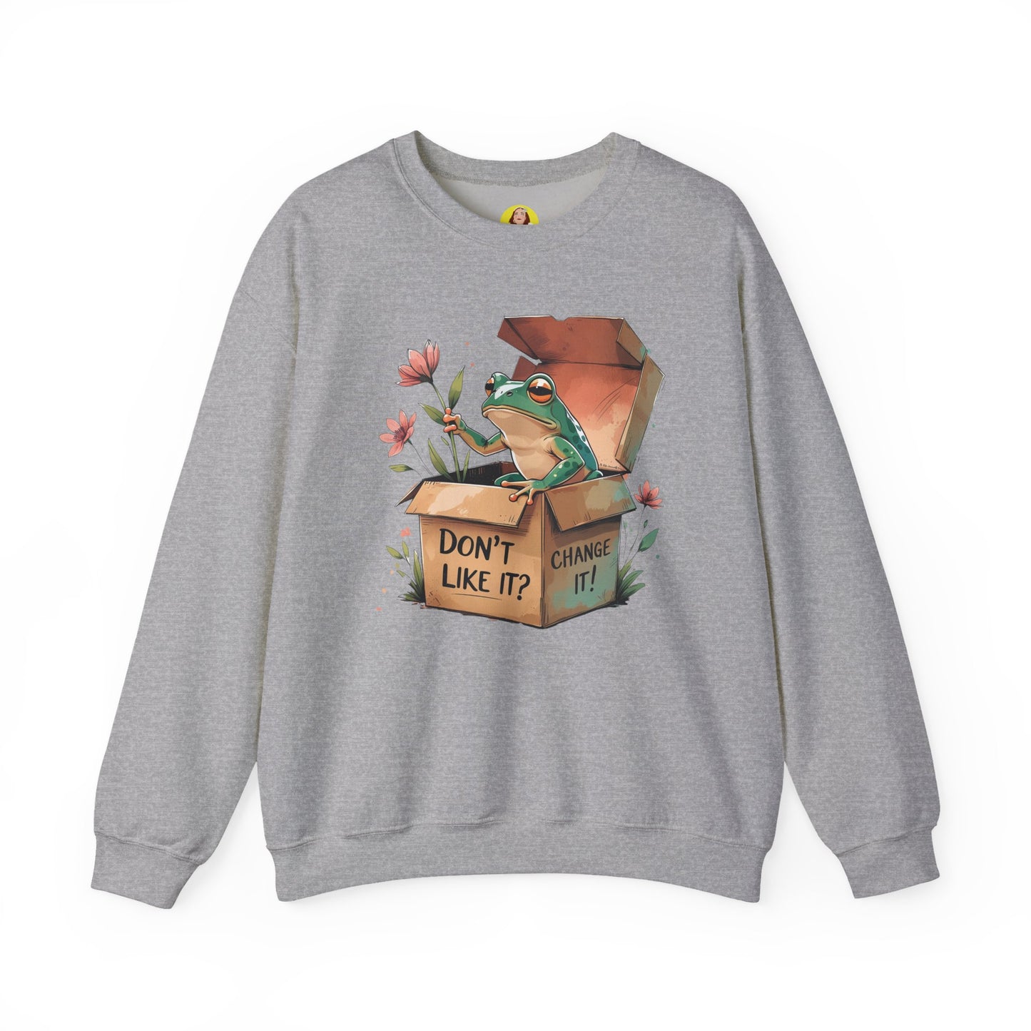 Playful Frog Graphic Sweatshirt, Unisex Crewneck, Fun Gift, Nature Lover Apparel, Inspirational Fashion, Seasonal Wardrobe