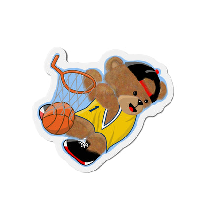 Basketball Bear Die-Cut Magnets | Cute Sports Decor, Fun Fridge Magnets, Gift for Kids, Basketball Fan Gift, Sports Party Decoration