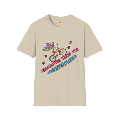 Imagination Adventure T-Shirt | Unique Graphic Tee | Gift for Dreamers, Creative Minds, Art Lovers, Bike Enthusiasts