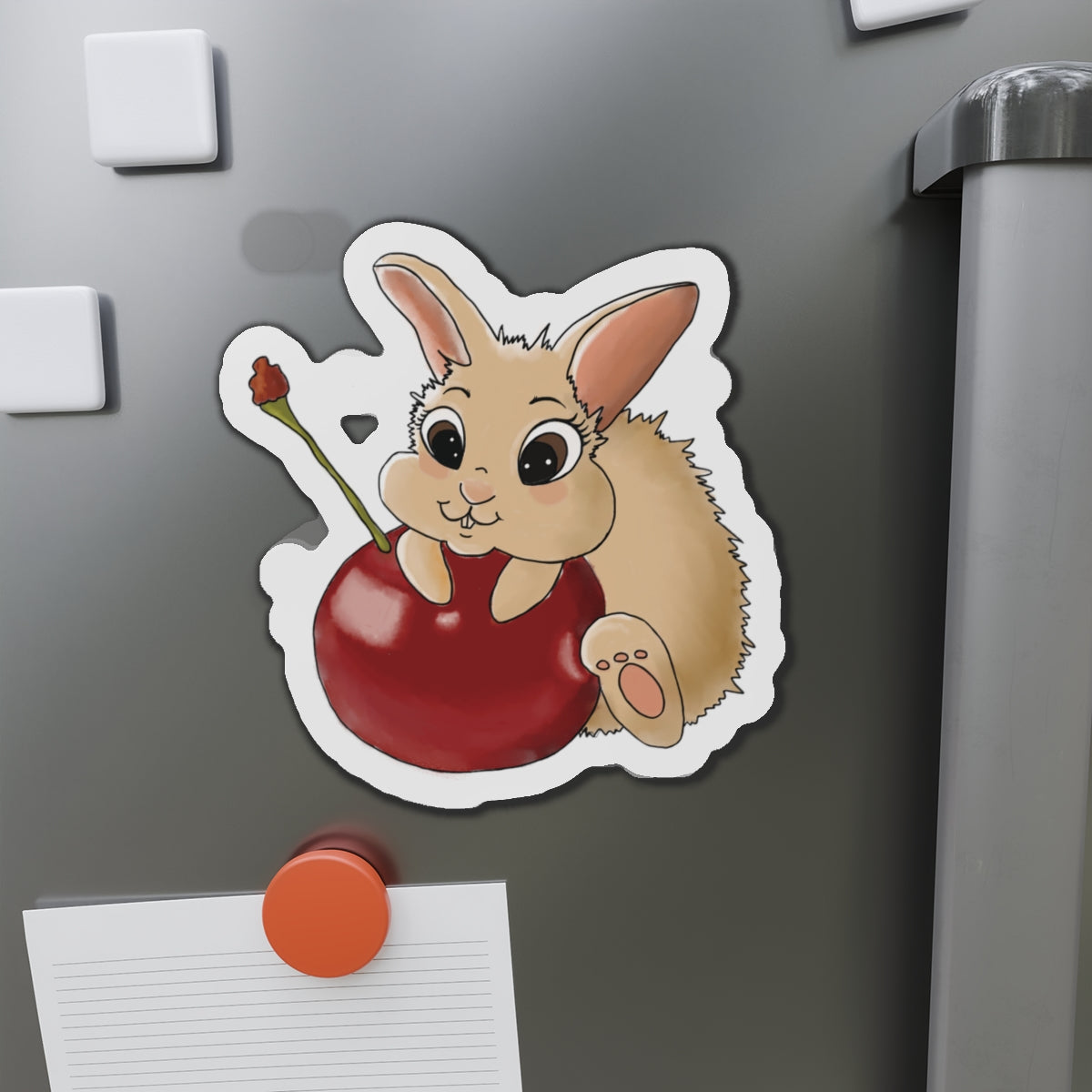 Cute Bunny Die-Cut Magnet - Whimsical Fridge Decor, Gift for Rabbit Lovers, Kitchen Decor, Fun Home Accessories, Birthday Gifts