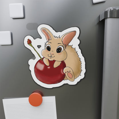 Cute Bunny Die-Cut Magnet - Whimsical Fridge Decor, Gift for Rabbit Lovers, Kitchen Decor, Fun Home Accessories, Birthday Gifts