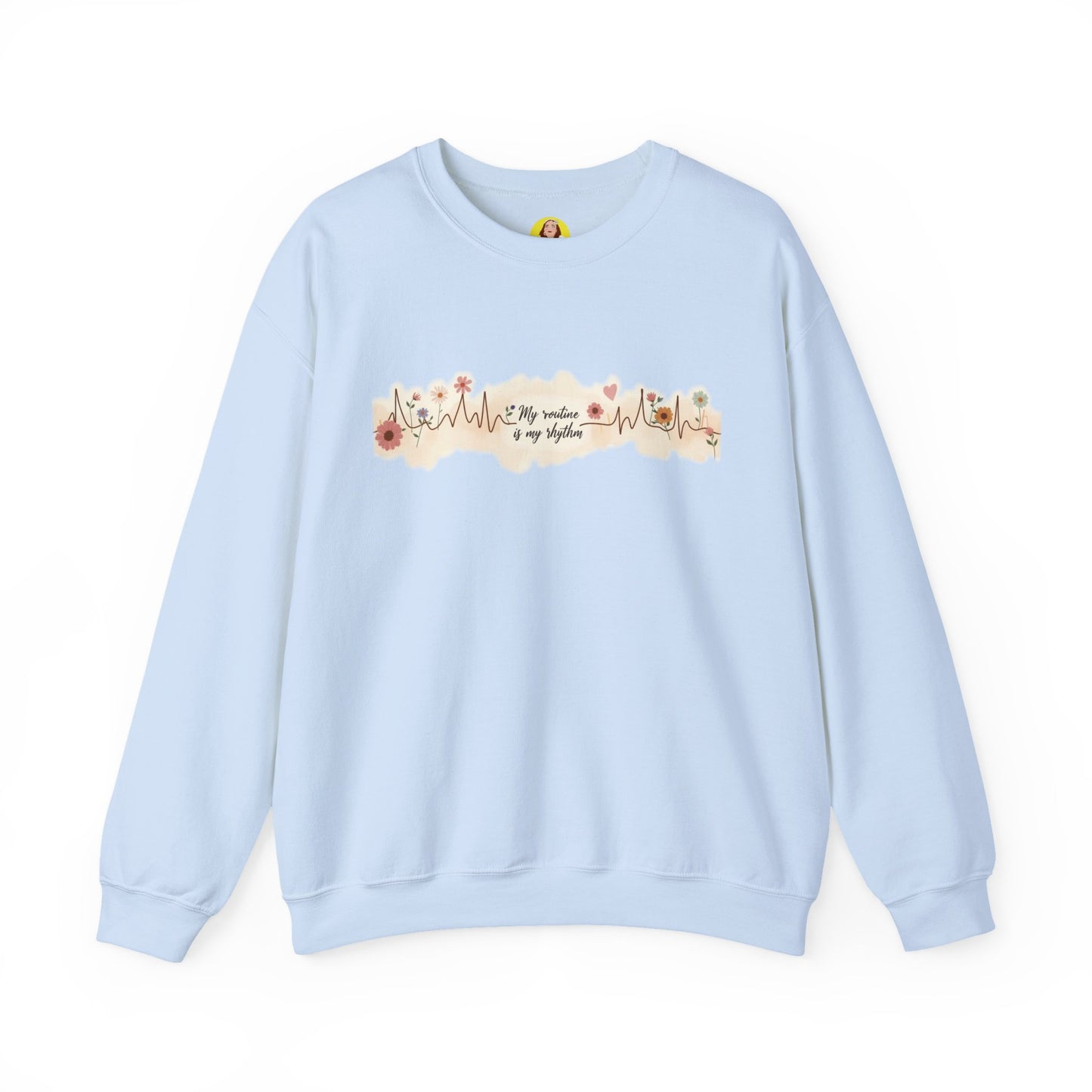 Floral Heartbeat Crewneck Sweatshirt - Cozy Gift for Music Lovers, Unisex Sweatshirt for Birthdays, Valentine's Day, Self-Care