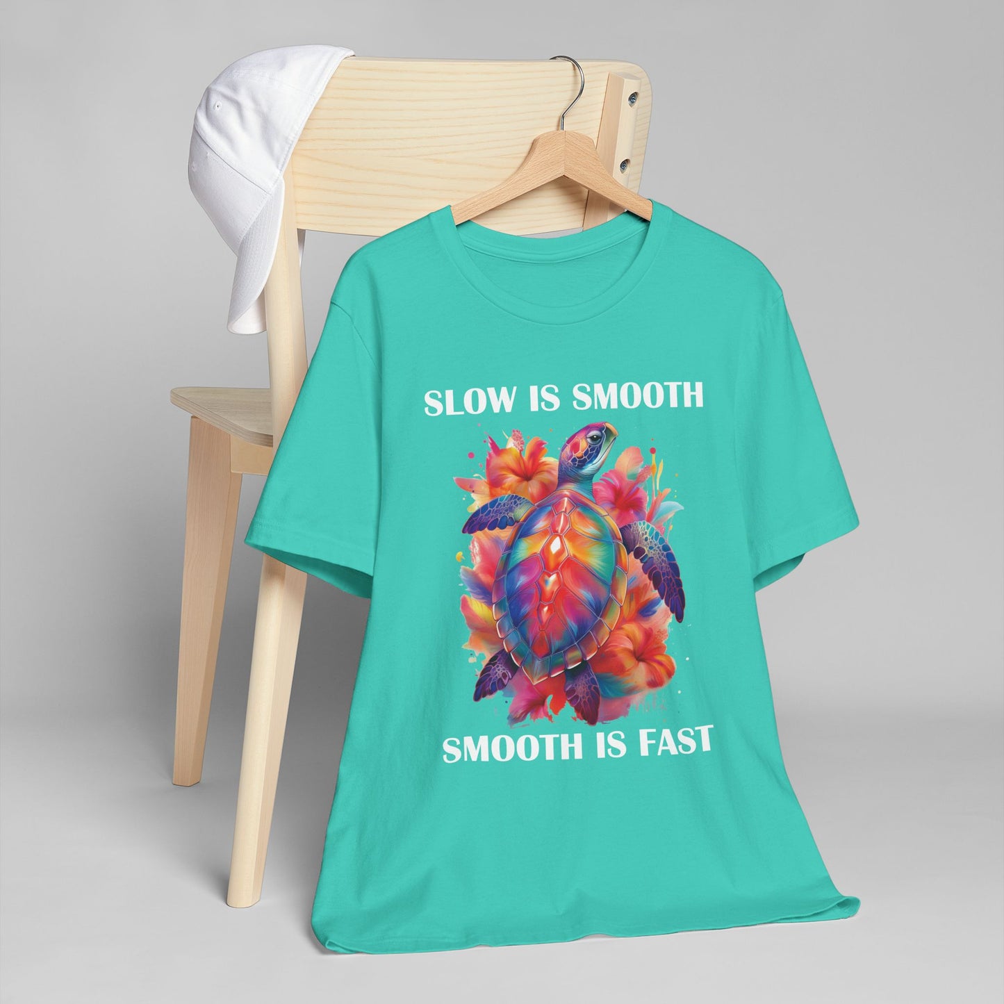 Colorful Motivational Turtle T-Shirt, Ocean Lover Gift, Nature Shirt, Summer Apparel, Casual Beachwear, Eco-Friendly Fashion