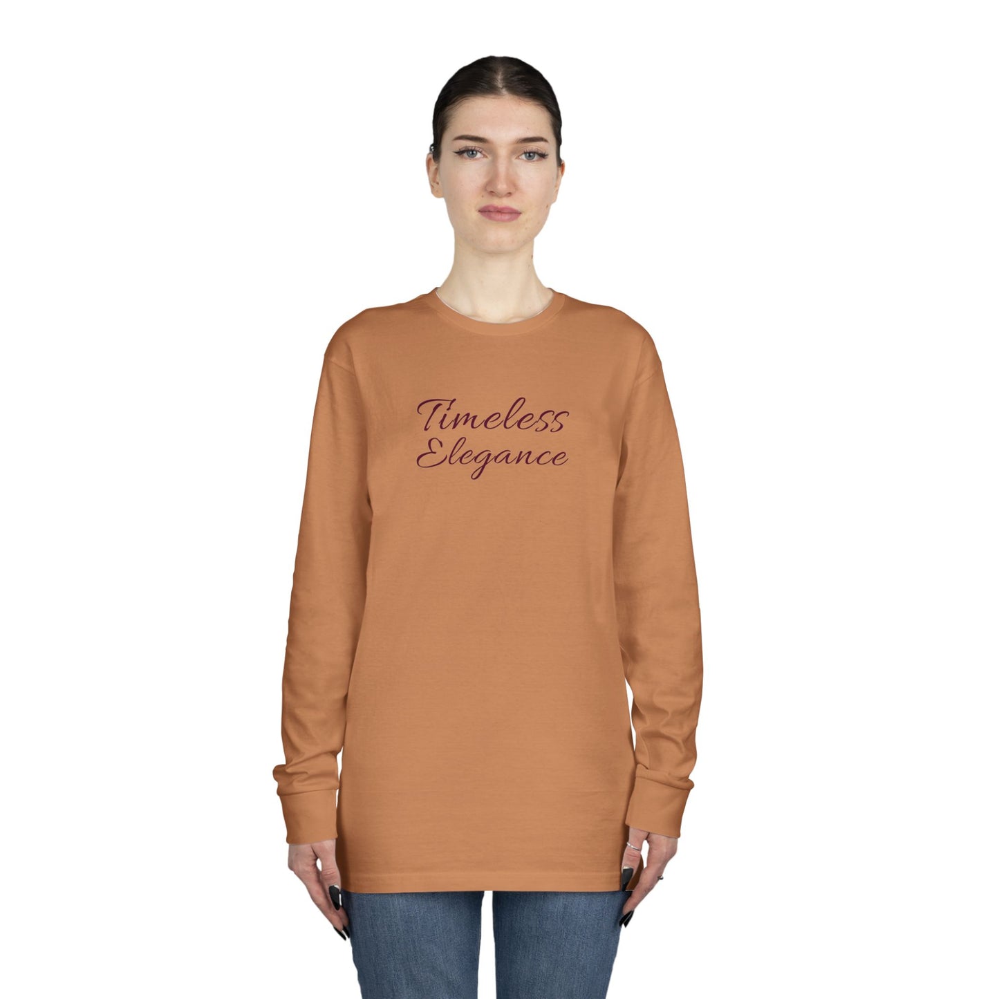 Timeless Elegance Long Sleeve Crewneck Tee | Cozy Casual Wear, Fall Fashion, Gift for Her, Everyday Comfort, Layering Essential
