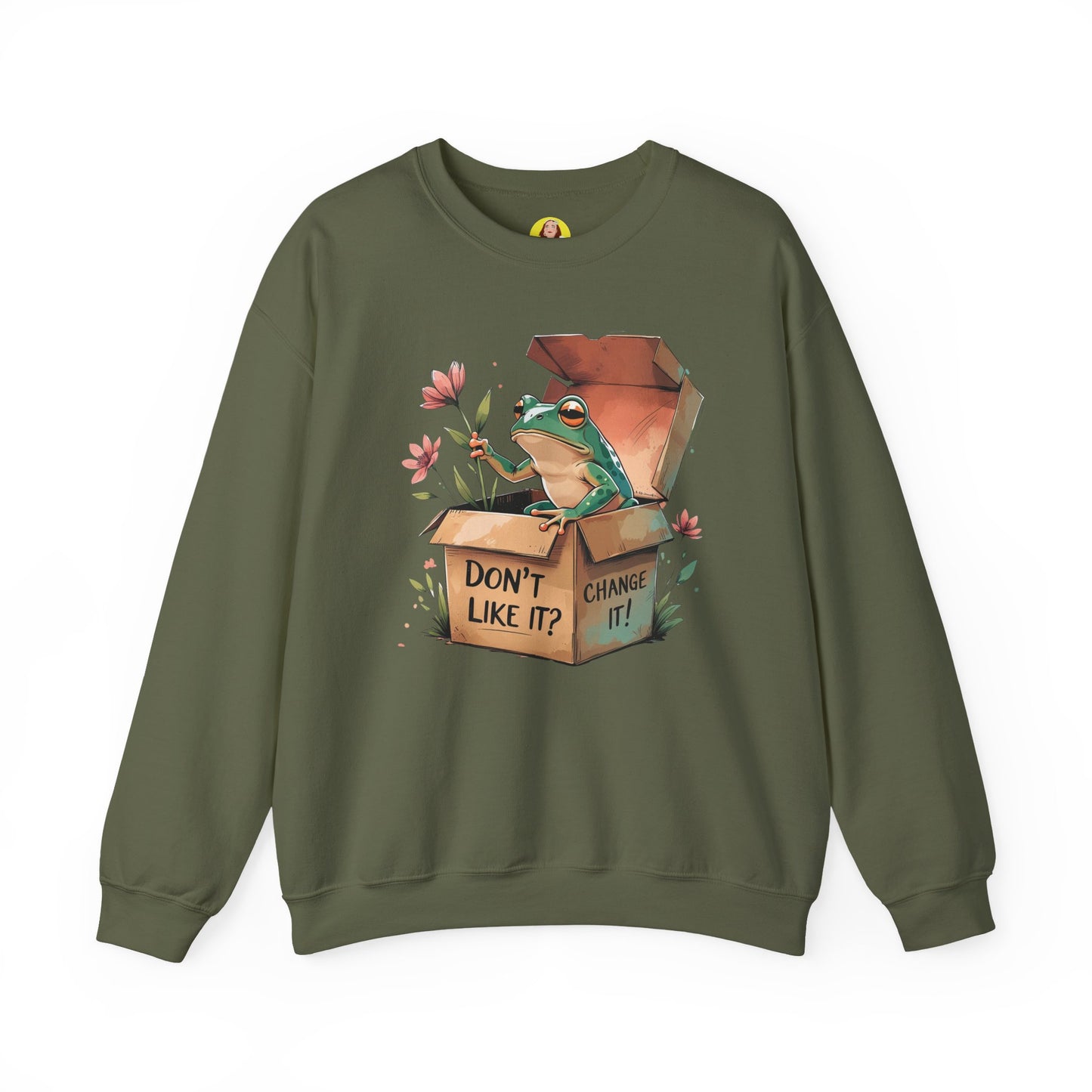 Playful Frog Graphic Sweatshirt, Unisex Crewneck, Fun Gift, Nature Lover Apparel, Inspirational Fashion, Seasonal Wardrobe