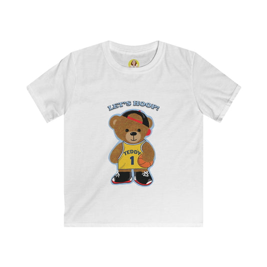 Cute Teddy Bear Basketball Tee for Kids, Fun Graphic Shirts, Summer Wear, Birthday Gift, Sports Apparel