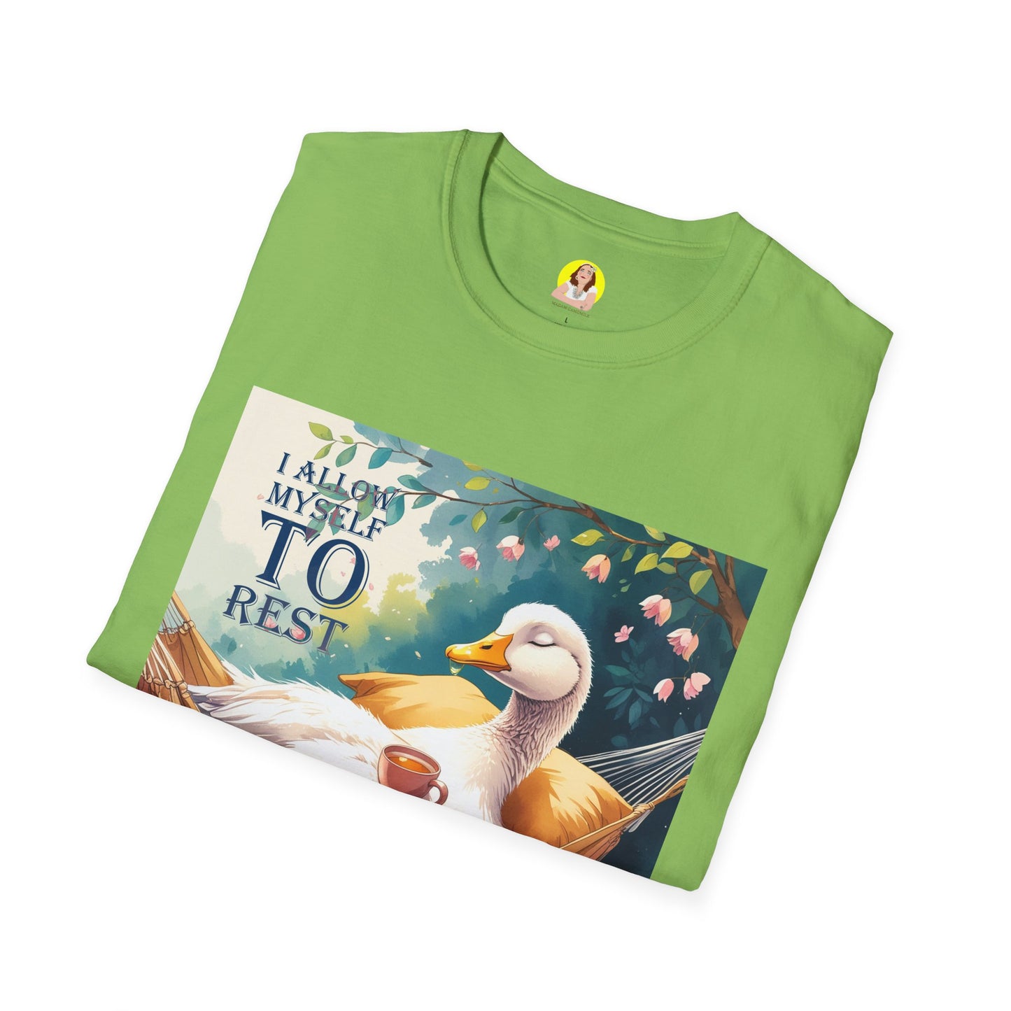 Relaxing Duck Unisex T-Shirt, Nature Lover Tee, Cozy Gift for Friends, Mother's Day Present, Unique Rest Quote Tee, Fall Apparel