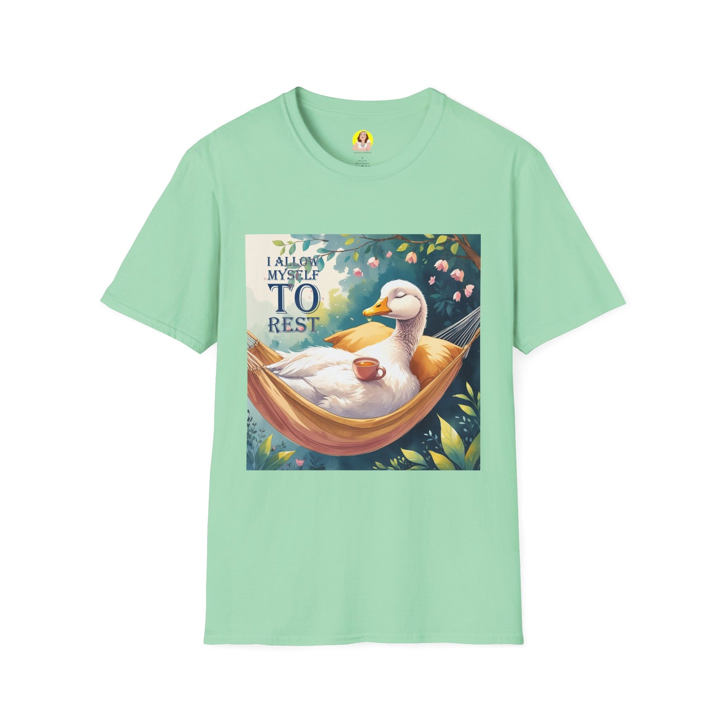 Relaxing Duck Unisex T-Shirt, Nature Lover Tee, Cozy Gift for Friends, Mother's Day Present, Unique Rest Quote Tee, Fall Apparel